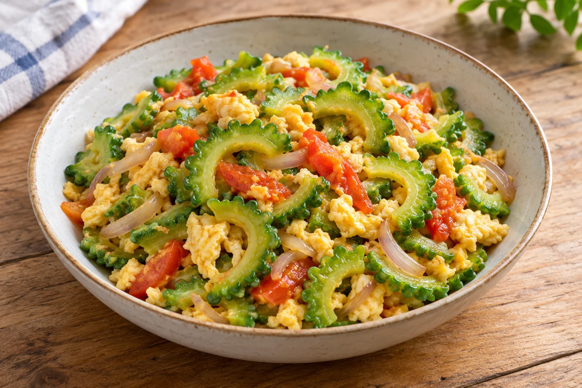 Ginisang Ampalaya with Eggs