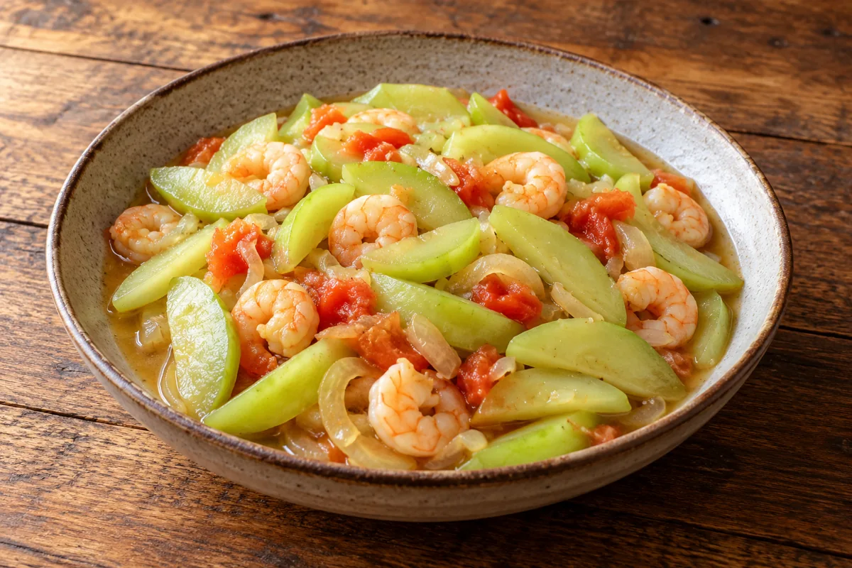 Ginisang Sayote with Shrimp