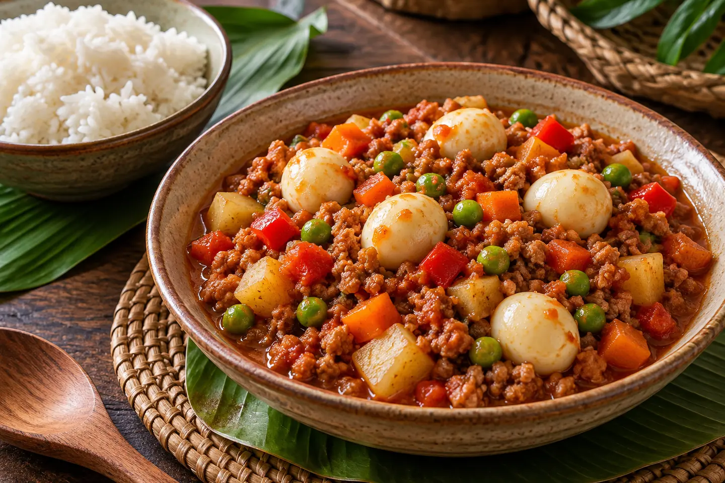 Pork Giniling with Quail Eggs
